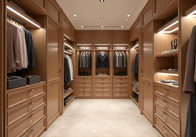 Dressing élégant avec aménagements intérieurs personnalisés